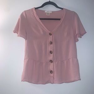 Urban Romantics Size Small Light Pink Button Down Blouse